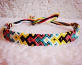 Friendship Bracelet - READY TO SHIP: Braided Handmade Embroidery Floss Fiber Friendship Bracelet - Thin Graduated Arrowhead
