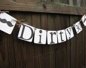 Dirty 30 Banner Birthday Banner Mustache Masculine Birthday Banner