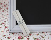 Shabby chic white chalkboard frame: traditional (comes with 2 pieces of chalk)