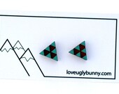 Triangle Stud - Laser cut wood - Turquoise
