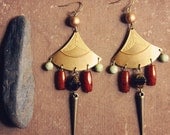 novella.  a pair of bohemian tribal beaded earrings.
