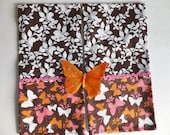 Set of 2 Dish Towels, Tea Towels, Wild Crow Farmhouse Kitchen, Brown and White Kitchen, Summer Butterflies