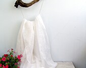 Antique White Tablecloth, Shabby chic Big Transparent floral Tablecloth, Oval Oblong Table cover, Party decor, Wedding decor, Cottage chic