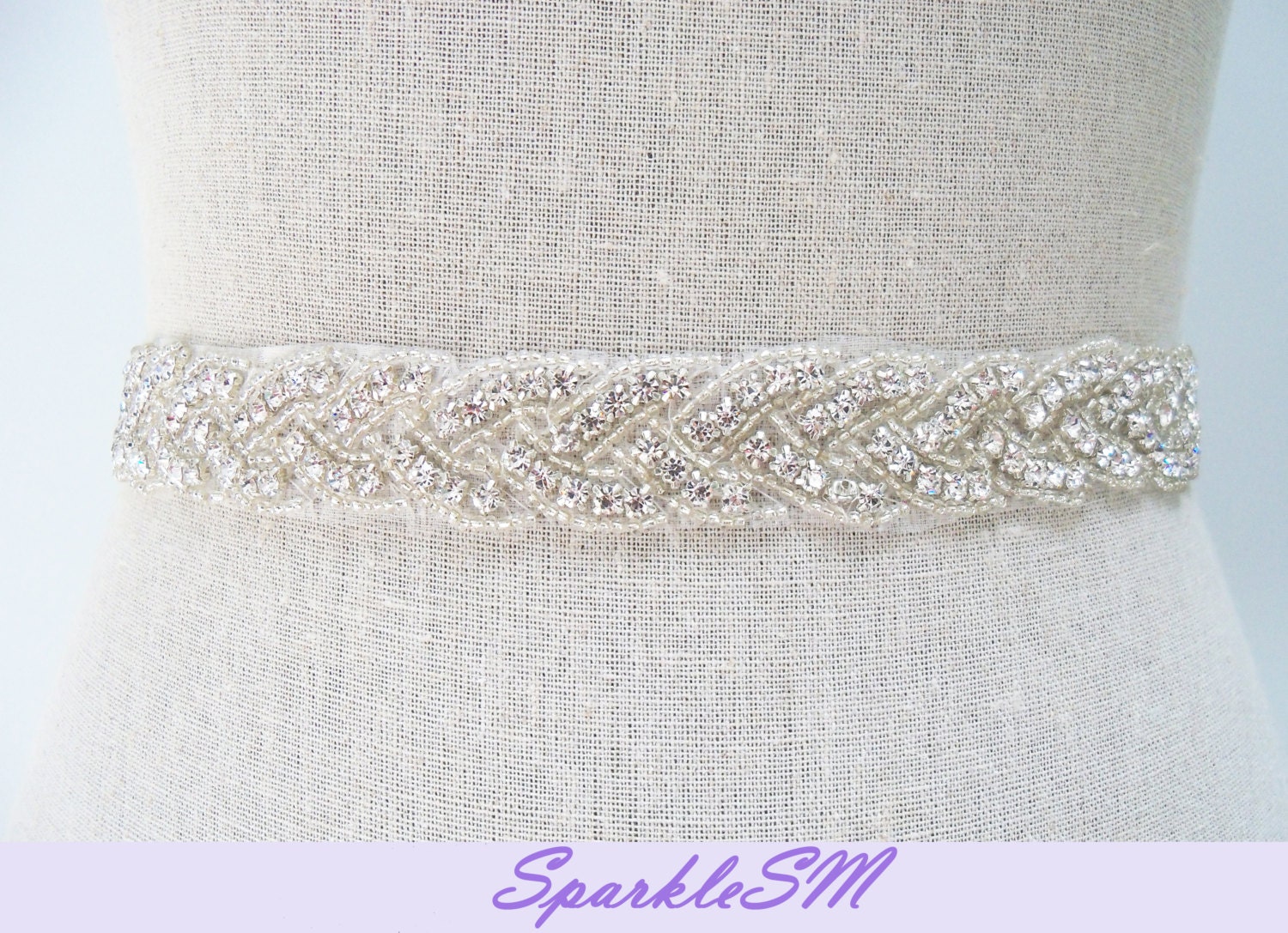 Crystal Bridal Sash - Carina