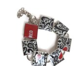 Resin Jewelry, Recycled jewelry, Starbucks Jewelry, custom bracelets, silver bracelets (Starbucks love)