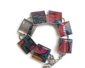 Resin Jewelry, Recycled jewelry, Starbucks Jewelry, custom bracelets, silver bracelets (Geese in flight)