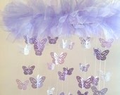 BUTTERFLY DREAMS - Purple Butterfly Chandelier Mobile, Baby Shower Gift, Nursery Decor