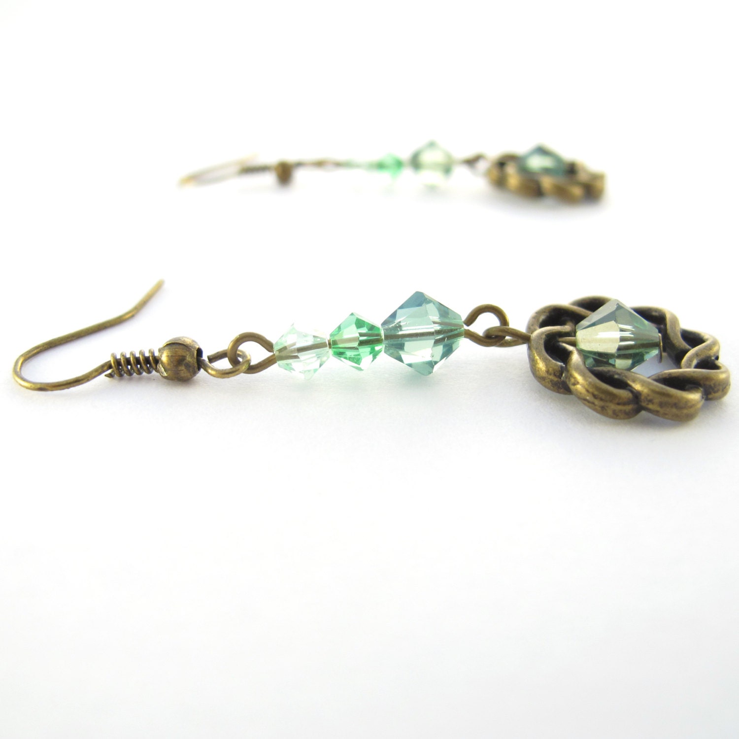 Green Crystal Earrings, Swarovski Crystallized Elements