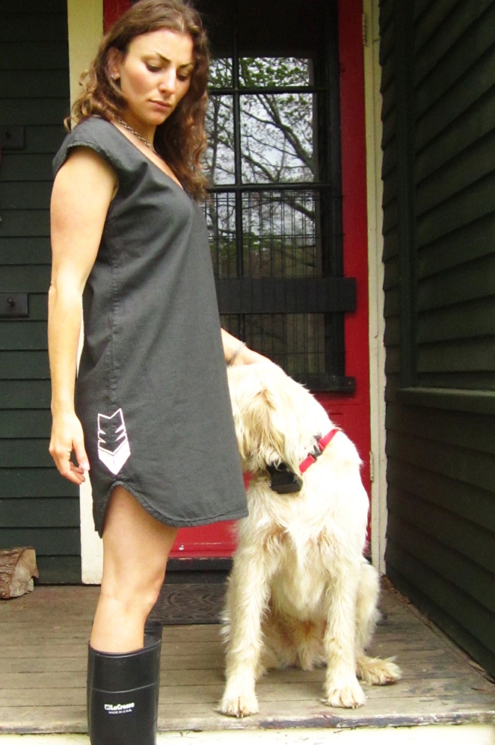 organic cotton "big shorty" hand printed luksin black