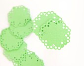 Forest Green Paper Doily Stickers Wedding Envelope Seals