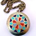 Locket pendant enamel necklace for mom jewelry handmade mosaic