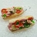 Sub sandwich earrings . Polymer clay.