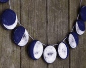Handmade Felt Garland. The Phases of the Moon. Needlefelted Home Decor by AlyParrott on Etsy. Made to Order.