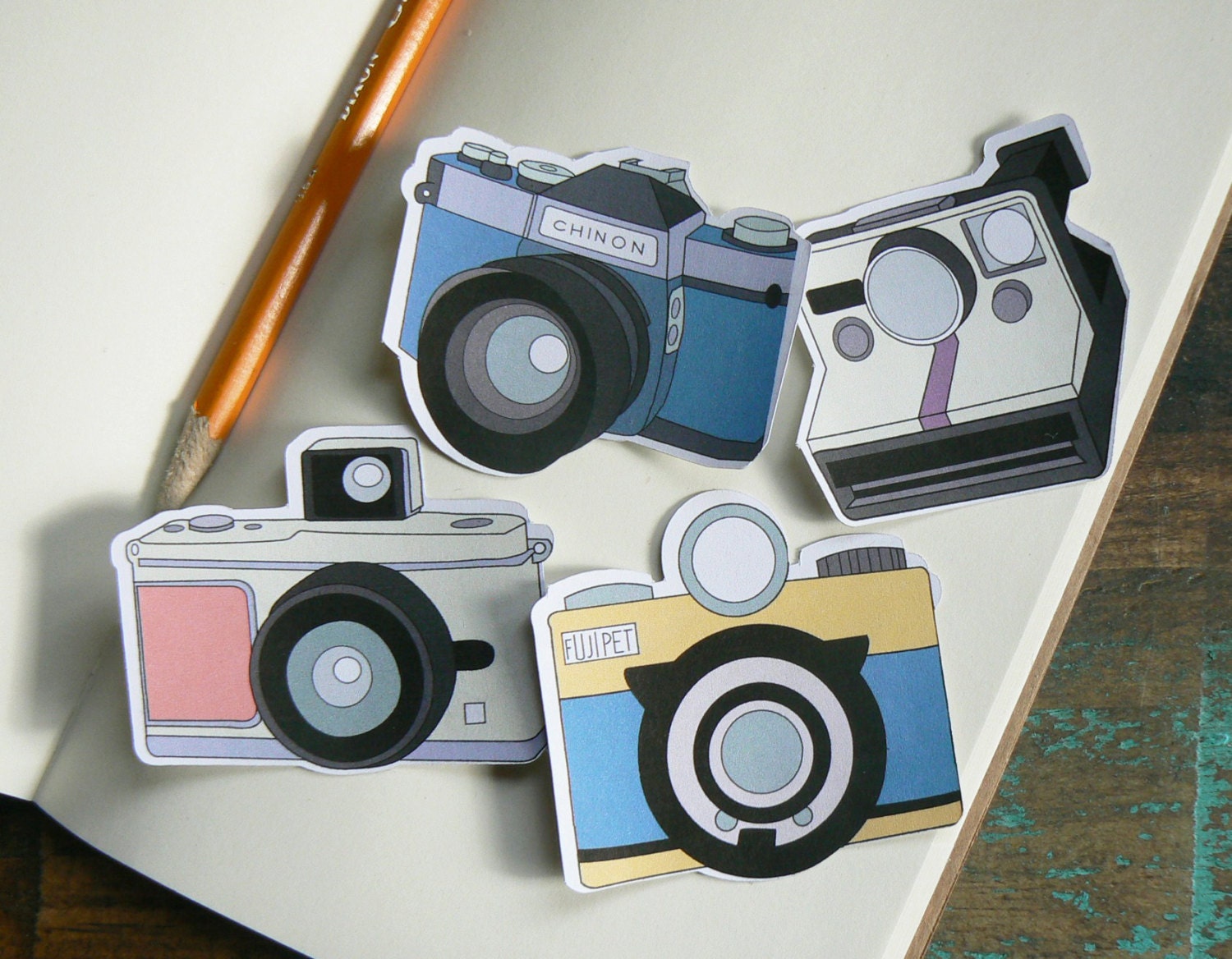 Retro Camera Stickers Color Art
