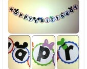Mickey Mouse Clubhouse Birthday Banner, Mickey pocket banner, goofy, donald, pluto, daisy, minnie mouse