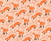 Fat Quarter Fabric for quilt or craft Michael Miller Les Amis by Patty Sloniger Socks the Fox in Coral