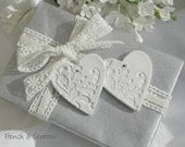 Embossed Hearts Clay Tags Set of Two