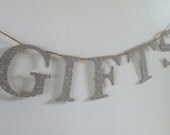 German Glass Glitter "GIFTS" Serif Font Letter Garland