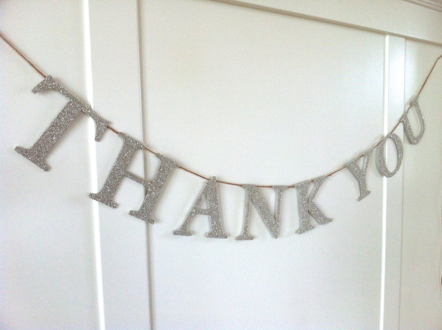 German Glass Glitter "THANK YOU" Serif Font Letter Garland