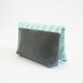 Fold Over Zipper Pouch Waxed Canvas and Mint Print - Clutch zipper pouch