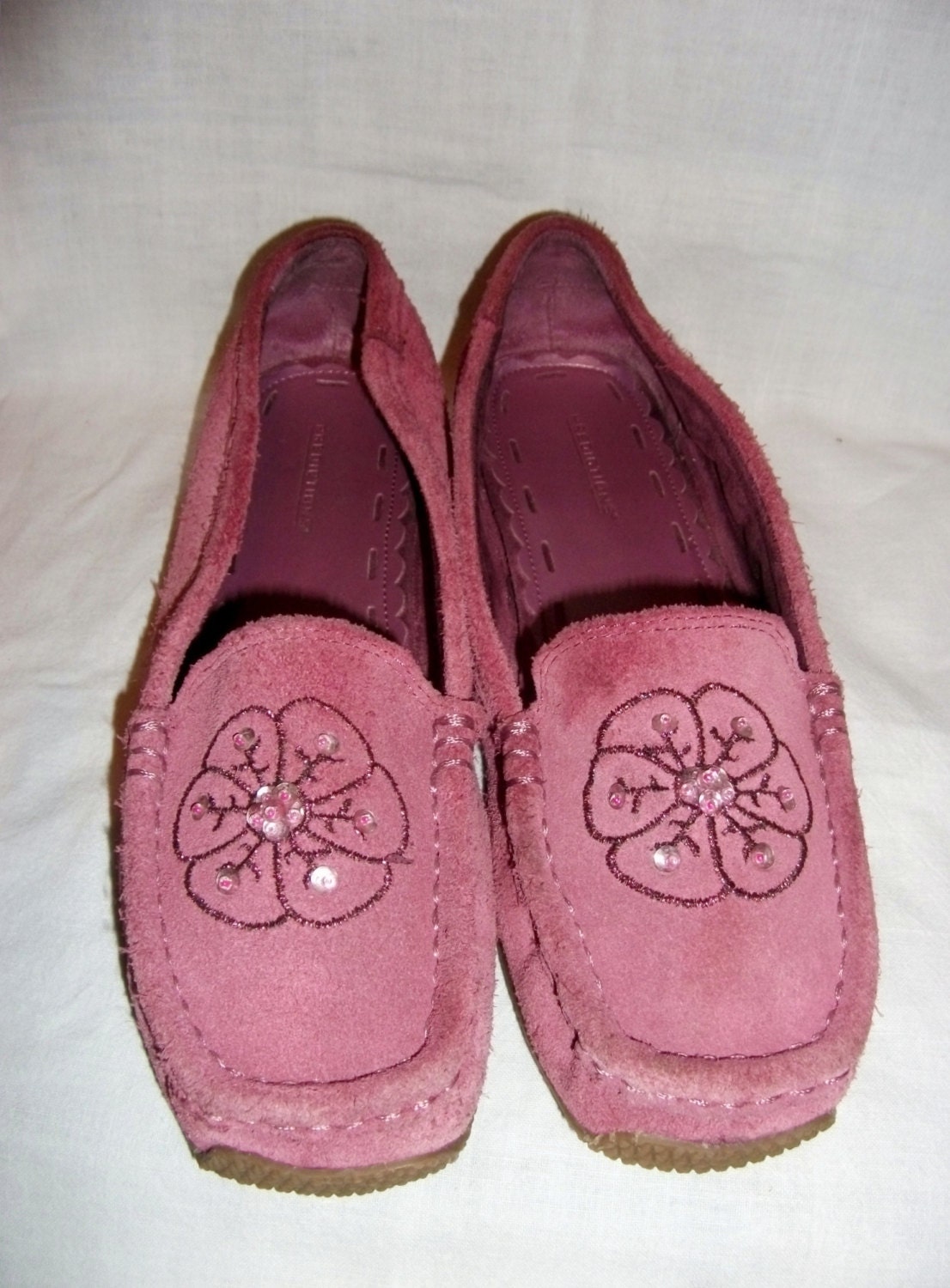 Vintage Ladies Purple Leather Moccasin Flats by Predictions Size 8 Only 6 USD