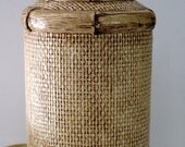 Vintage Faux Bamboo Ceramic Lamp