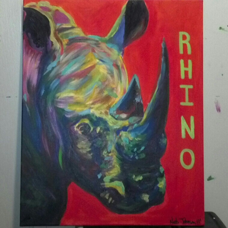 Original abstract Rhino painting