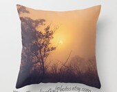 NEW Pillow Cover travel photography gold yellow peach pink dreamy sunset sunrise trees South Africa safari gift pillow case 20"x20"