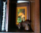 Original Classic 1970s Oil Painting Rendition of Mushrooms