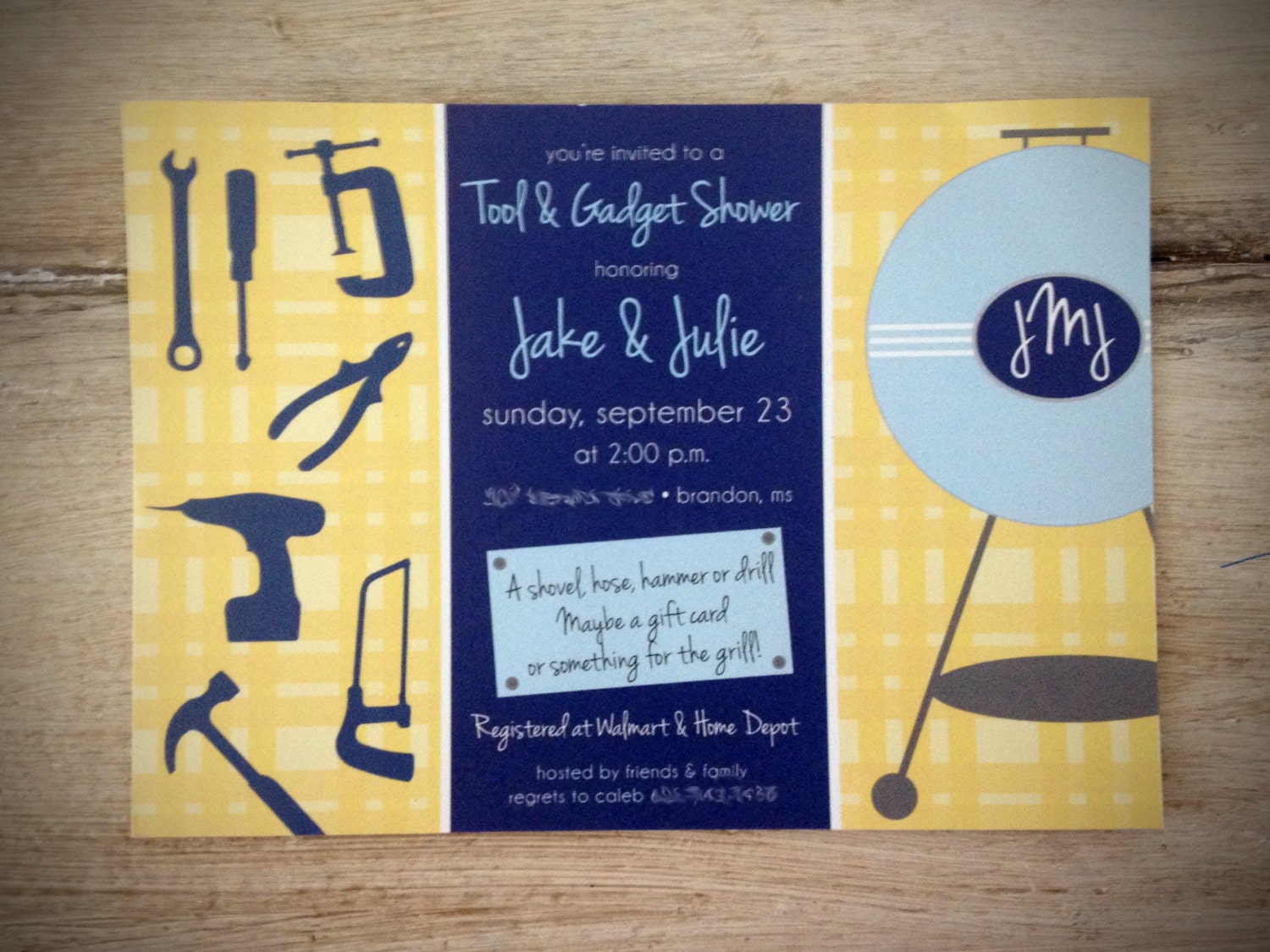 Tool & Gadget Shower Invitation - 5 X 7 - Professionally Printed - Linen FInish - Envelopes Included (Digital File Option Available)