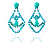 Stunning Turquoise Ombre Crystal Earrings