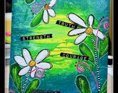 Five Words - By Tracy Weinzapfel - Mixed Media Canvas Board 11" X 14"