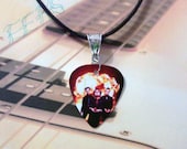 GREEN DAY Necklace/Car Charm Guitar Pick with Silver Connector Charm