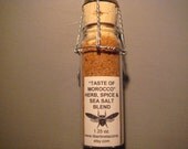 Taste of Morocco Custom Gourmet Culinary Herb, Spice and Sea Salt  Blend in 1.25 ounce Glass Vial