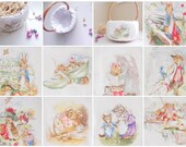 Pick Your Scene - MEDIUM Peter Rabbit Easter Basket LINER for a Boy or Girl Featuring Beatrix Potter Fabric - Easter Egg Hunt