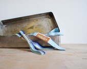 Vintage Bias Tape // French vintage Sewing Supplies // Ombre // light baby blue cobalt navy // ribbon // french country decor // craft