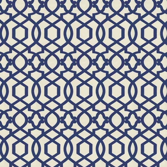 Buy contemporary window treatments - TRELLIS CURTAIN PANELS- Sultana Lattice Luna Contemporary Drapery Fabric by Iman- 50 x 84- Navy Trellis Window Treatments