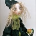Green apples - Cloth Art Doll - OOAK - Handmade  - art doll  - soft sculpted