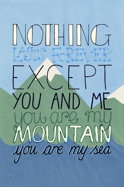 Mountains by Biffy Clyro - 4x6 Inch Matte Photographic Lyrical Print
