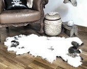 Sheep Skin Rug black and white