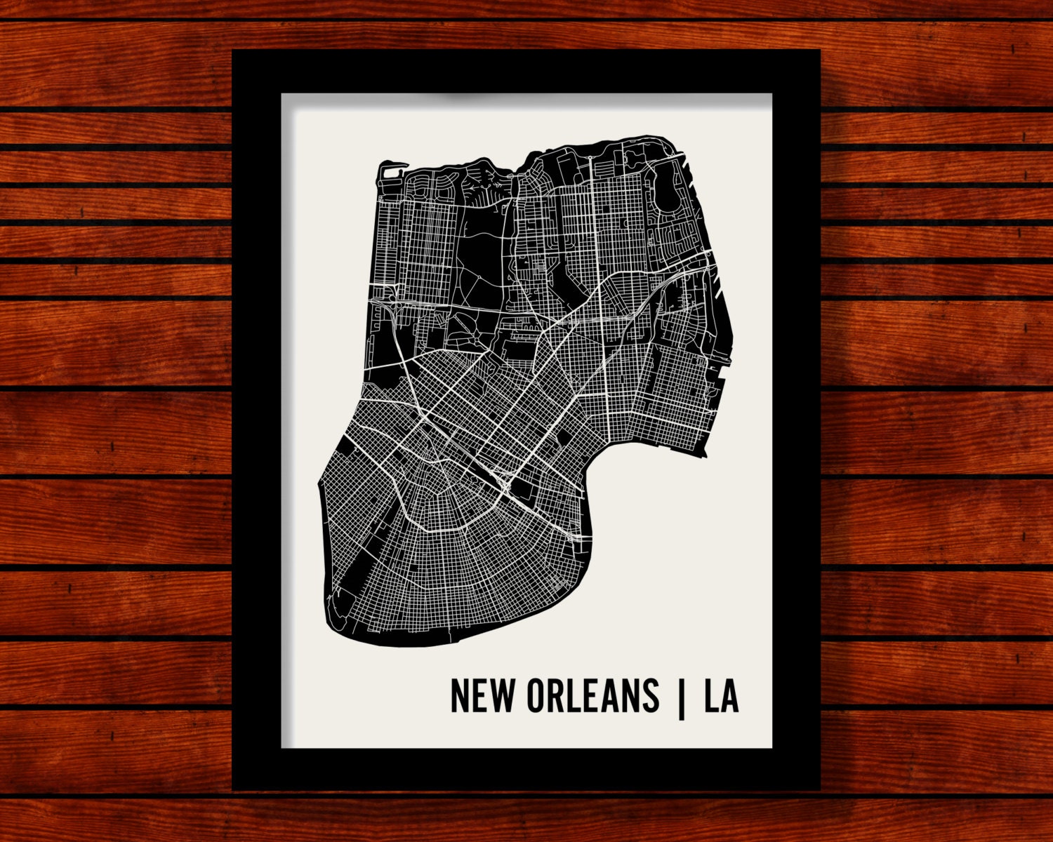 New Orleans Map Art City Print, 18 x 24