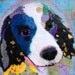 Chigirie ( Torn Paper ) Custom Pop Art Pet Portrait from your photo 12 X 12  Cradled Birch panel , Original Art, Dog Art , Pop Art Dog