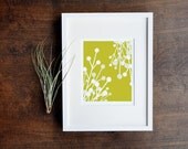 Floral Illustration Wall Art - Mustard Yellow Branches Art Print - 8x10