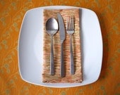 Gold Salal Print Reversible Cotton Placemats - Set of 4 - Housewarming Gift, Wedding Gift