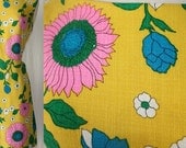 60s 70s sleeveless mod dress, bright flowery print perfect for summer