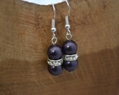 Purple shell Swarovski rondelles - Cancer charity