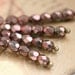 Copper luster czech glass beads, Fire polished, round faceted spacers - 4mm - 50Pc - 0651