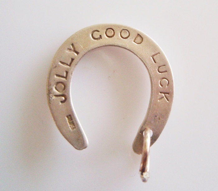 Large Silver Good Luck Horseshoe Pendant or Charm