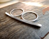 Silver Bar - Double Finger Ring Two Finger Ring - Modern - Sterling Silver 925 - Made to Order