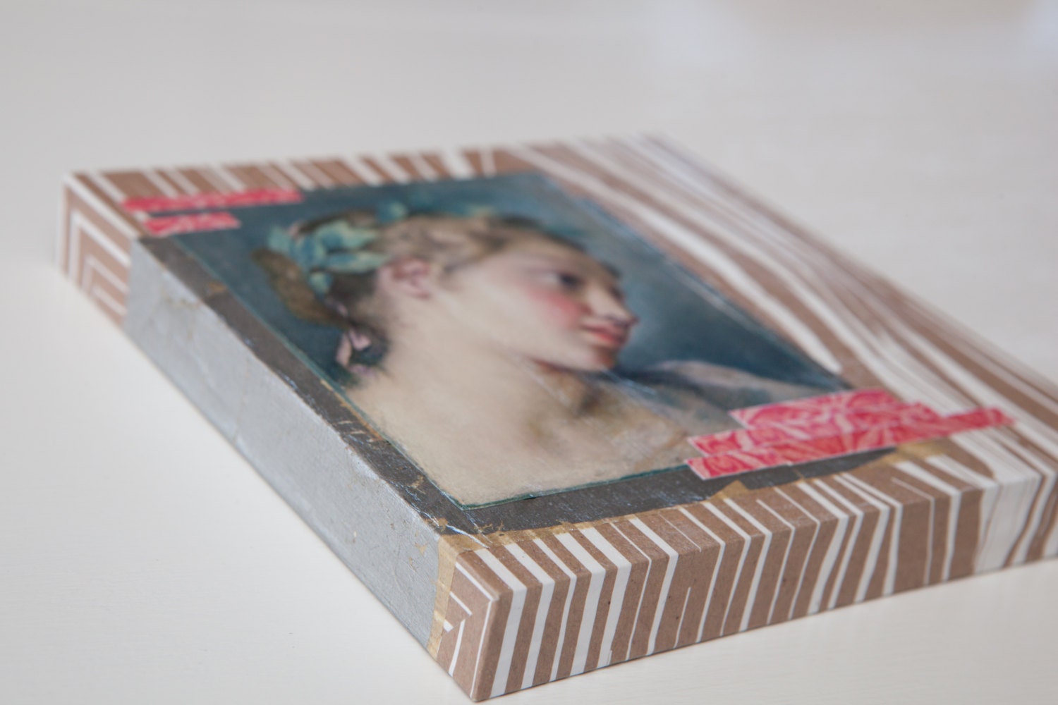 Le Sigh collage on wood block